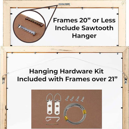 19x23 Shadow Box Frame Black | 1 Inch Deep Solid Wood Shadowbox Display | UV