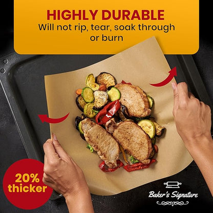 Full Sheet Pan 16 x 24 Inch Parchment Paper Baking Sheets by Baker’s Signature