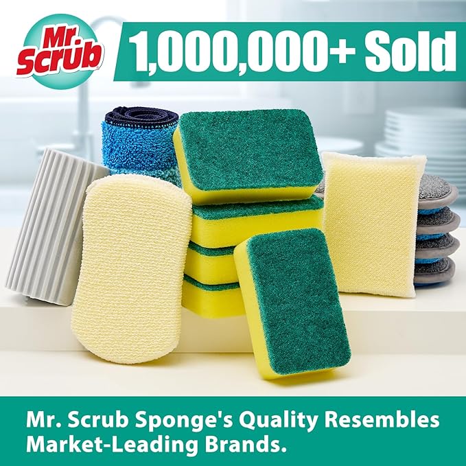 Mr. Scrub Sponges Kitchen Scrub Dish Sponge Scouring Pad, 12 Pack Cleaning