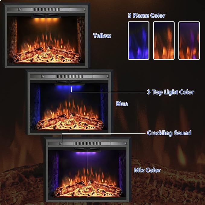 Velaychimny 40" Electric Fireplace Insert