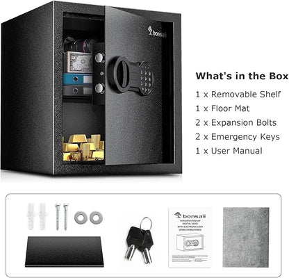 Bonsaii Steel Safe Box with Digital Keypad Lock, 1.2 Cubic Feet Security