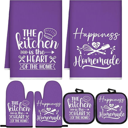 Sratte 6 Pcs Kitchen Decor Accessories Set Farmhouse Towels Pot Holders Oven
