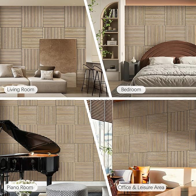 ARMURO Acoustic Wood Panels for Wall 4-Pack