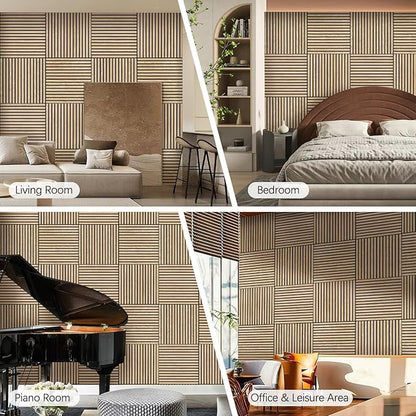 ARMURO Acoustic Wood Panels for Wall 4-Pack