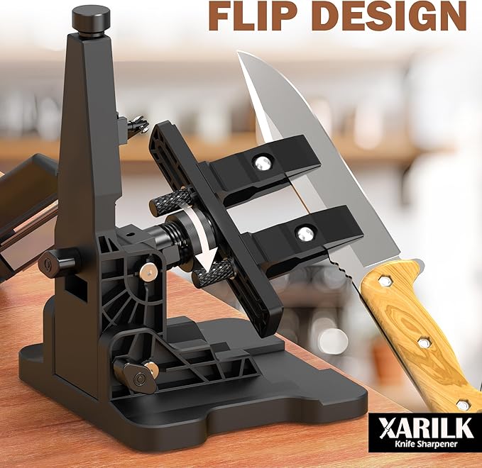Portable Folding Adjustable Knife Sharpener – Includes 2 Diamond Sharpening