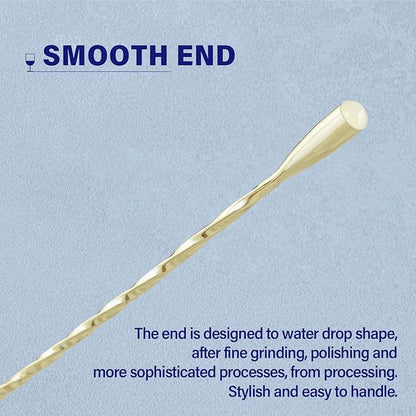 2 Pcs 12 Inches Bar Spoon, Long Handle Mixing Stirrers
