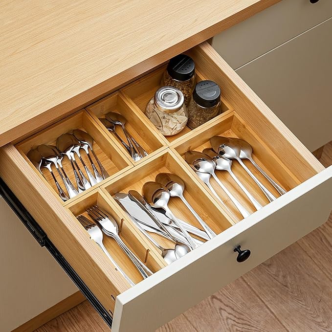 Fabsome Drawer Organizer, Small Wooden Container Tray