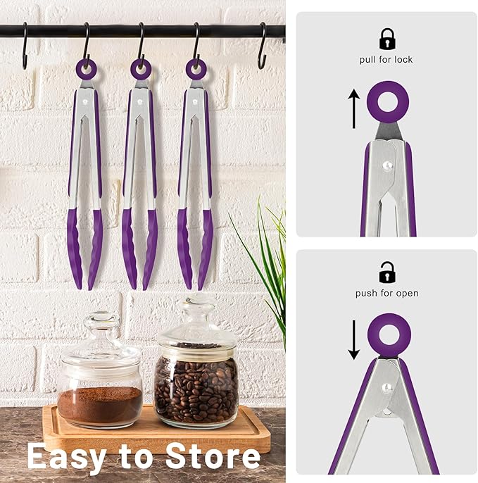 Hotec Mini Silicone Kitchen Tongs