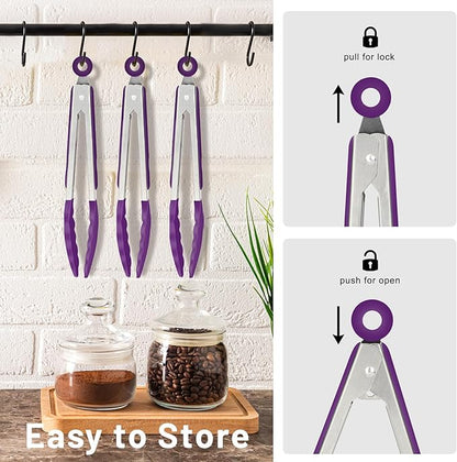 Hotec Mini Silicone Kitchen Tongs