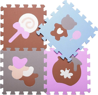 Coolcandy Baby Play Mat, 25Pcs Interlocking Puzzle Floor Mat, with Safety Fence - 0.4" Thick Non-Toxic EVA Foam Play Mat, for Infants & Toddlers 3-36 Months, Soft Puzzle Tiles for Play Areas