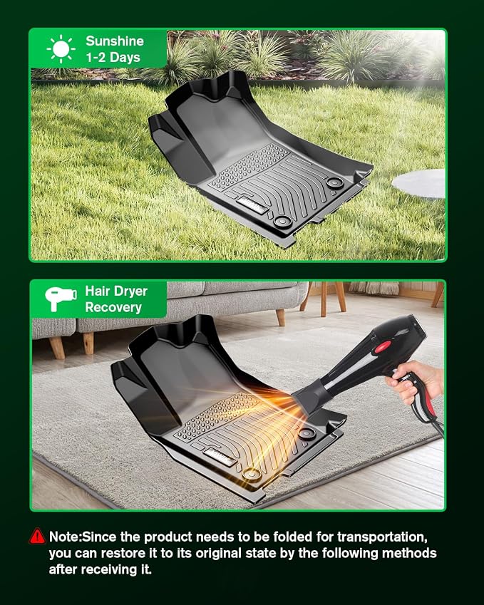 VIWIK TPE Floor Mats Custom for Dodge Grand Caravan 7 Seat 2011-2020,All Weather Car Mats Compatible for Town & Country (Stow'n Go Only) 2008-2016, Full Set Automotive Floor Mats,1st 2nd 3rd Row, 4pcs