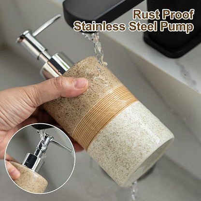 Ceramic Dish Soap Dispenser Set