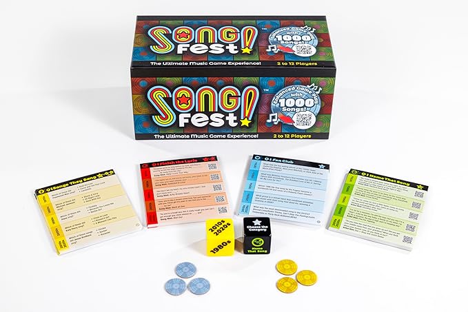 SongFest! is a New Music Trivia Party Game | Song QR Codes Provide Audio Hints to Bring Back Instant Memories Through 5 Plus Decades of Music