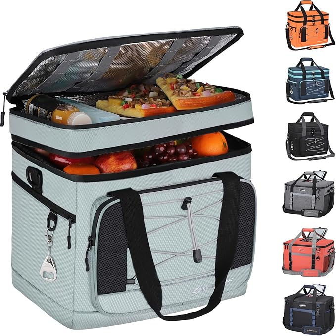 Maelstrom Collapsible Soft Cooler Bag, 24/30/60/75 Cans Beach Cooler, Ice Chest, Leakproof & Portable for Beach, Camping, Road Trips & Grocery Shopping