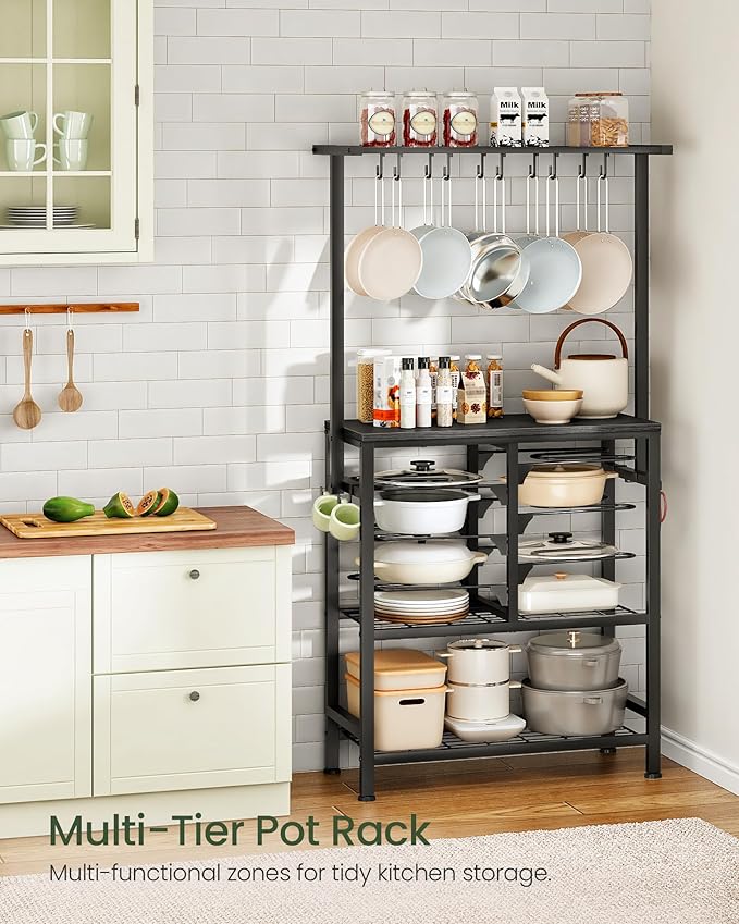 CHOEZON Pots and Pans Organizer Rack, Kitchen Bakers Rack, Kitchen Island Table