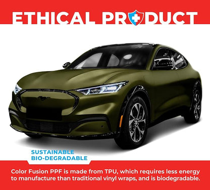 ColorFusion PPF by VViViD, Satin Stealth Combat Green Dry Apply PPF Vinyl Car Wrap Roll 6ft x 5ft