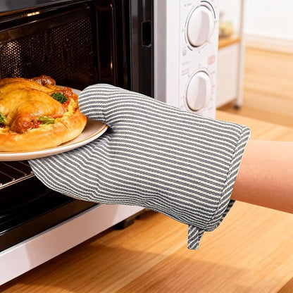 4 Pcs Oven Mitts and Pot Holders Heat Resistant Oven Mitts Sets Non Slip Oven