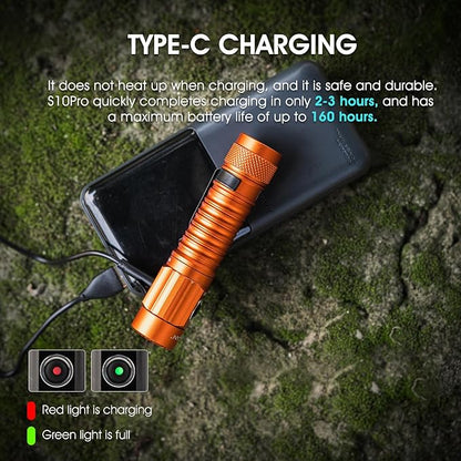 S10Pro LED Flashlight Rechargeable,Bright Flashlight 2500 Lumen,Tactical EDC Flashlight Magnetic Base,Mini Size Waterproof Flash Lights for Outdoor,Home,Gifts,Collections,Tools