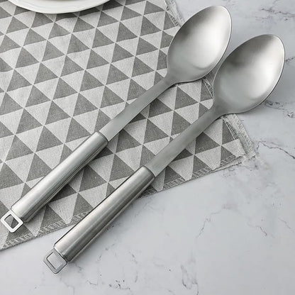 18/0 Stainless Steel Cooking Spoons Set, Serving Spoon & Slotted Spoon