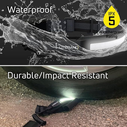 LED Headlamp, Liteband PRO 1500 Lumen Super Bright Head Lamp, Rechargeable Powerful Battery Powered Tactical Headlamps, Camping, Running, Hard Hat Light, Best Rated Forehead Flashlight, Carbon