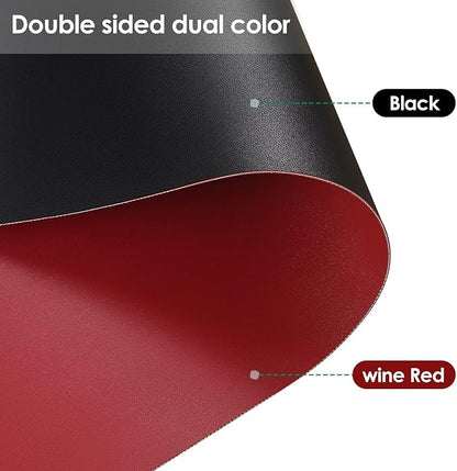 Night Stand Cover - 14x14 Inch Waterproof Easy to Clean Can Conceal Flaws Protector The Table Top from Scratches Used for Dining (Black+Wine Red 14x14)