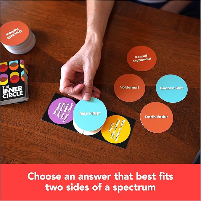 Spin Master Games, The Inner Circle, Find Common Ground with Hilarious Prompts, Party Games for Friendsgiving, Happy Hour, Bachelorette Party, Adults, 3-10 Players, for Ages 18 & Up