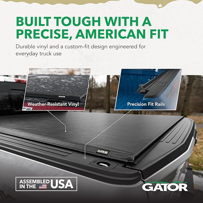 Gator Soft Roll-Up Truck Bed Tonneau Cover w/ Gear Straps | 138693 | Fits 2019 - 2026 Dodge Ram 1500 (New Body Style) WON'T Fit Multi-Function (Split) Tailgate or RAMBox 6' 4" Bed (76.8")