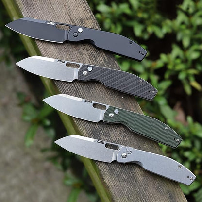 CJRB CUTLERY Pocket Knife Ekko(1929) Folding Knife for Men AR-RPM9 Steel Blade and Black Carbon Fiber Handle for Work Outdoor Hinking Camping