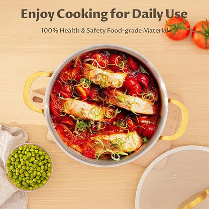 BEZIA 8 Quart Stainless Steel Stock Pot, Casserole