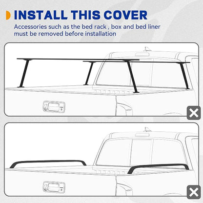 Soft Tri-Fold Truck Bed Tonneau Cover Fit for Nissan Frontier 2005-2026(NO México) 5 ft Bed
