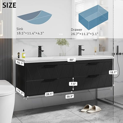 eclife 60" Bathroom Vanities Cabinet