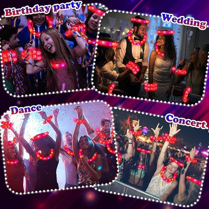 24 PCS Red Glow Sticks Party Favors for Kids, Light Up Necklaces Bracelets Accessories for Toddlers,Halloween Birthday Party Basket Goodie Bag Stuffers Fillers,Treats Prizes Toys Gifts for Boys Girls