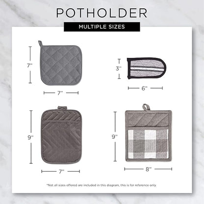 DII Basic Terry Collection Quilted 100% Cotton, Pan Handle, 3 Piece