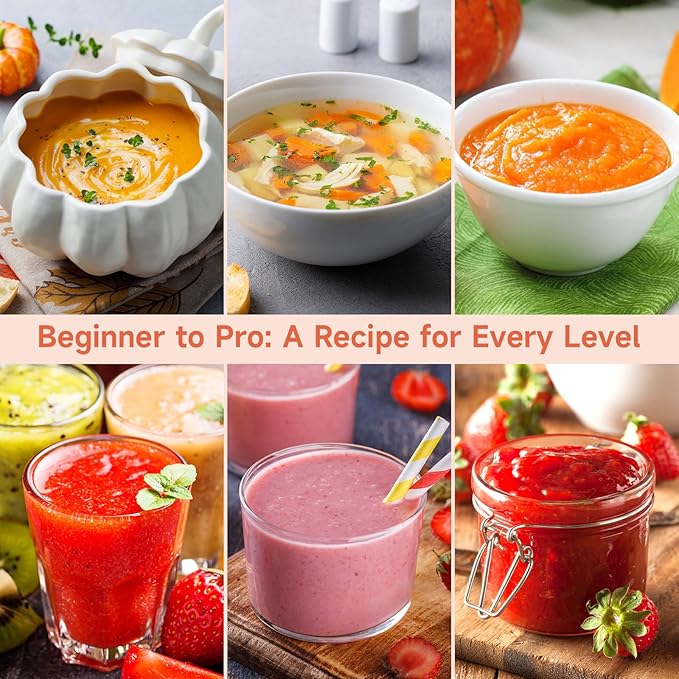 Homtone Soup Maker 2L, Makes 2-6 Servings, 6-in-1 Multifunctional Smooth and