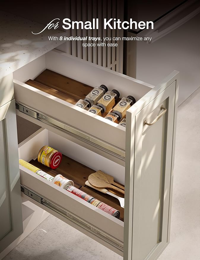 Tinamo Acacia Wooden Spice Rack Organizer