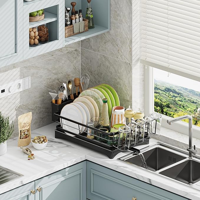Ekisemio Dish Drying Rack for Kitchen Counter