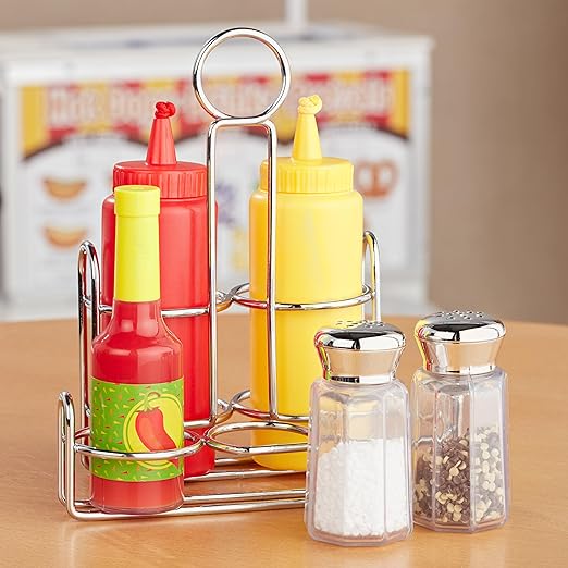 Melissa & Doug 6-Piece Condiments, Play Food Set with Kids Play Kitchen Accessories, Preschool Learning Toys for Girls & Boys 3+