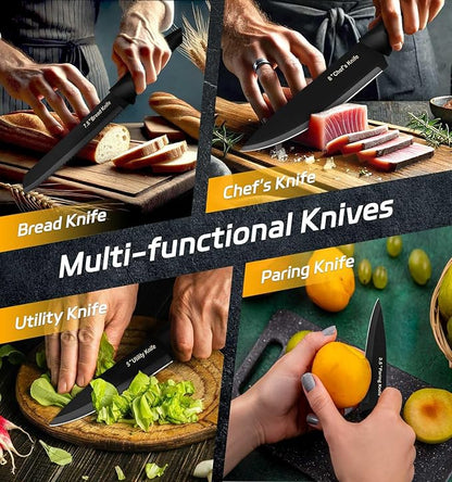 XANAPON Knife Set, 14 Pieces Kitchen Knife Set, High Carbon German Stainless