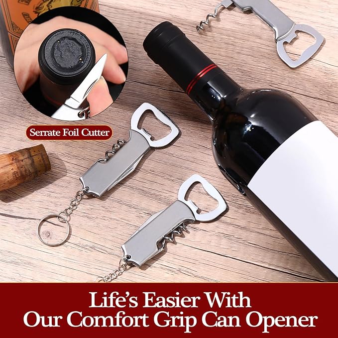 Ziliny 24 Pcs Bottle Opener Keychain Bulk Wine Bottle Beer Opener Keychain