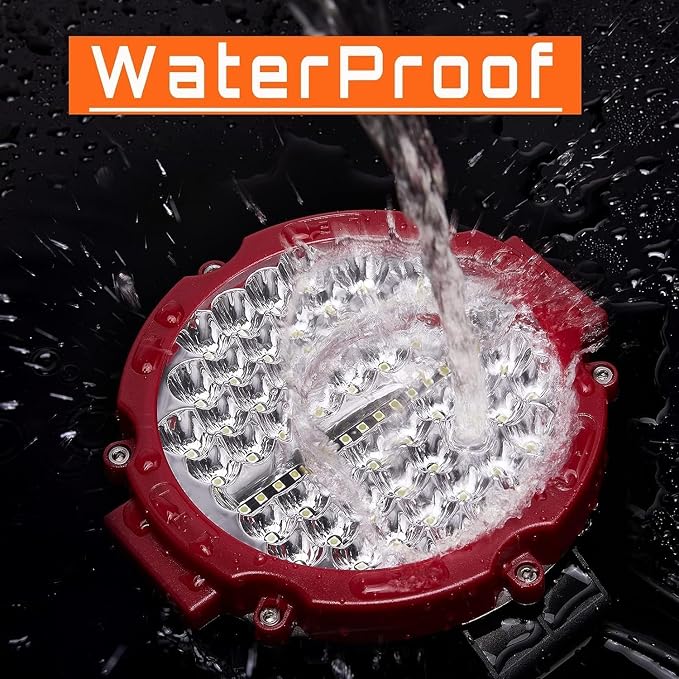 7 Inch Round LED Offroad Driving Lights for Truck, 201W 10000lm Waterproof LED Work Lights, 12V 24V Flood Spot Beam Headlight Fog Lights for Jeep ATV UTV SUV 4x4 Car RV, 2 Pack with Wiring Harness