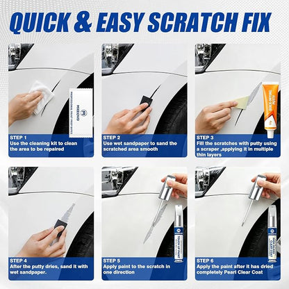 Still Night Pearl NH-850P Touch Up Paint Compatible with Honda, All in One Car Scratch Repair Kit with Primer Putty & Clear Coat, Complete Sanding Tools Set for Scratches Chips Nicks