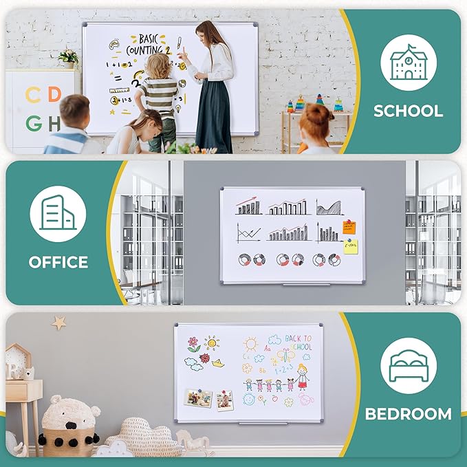 2 Pack 48 x 36 Large Magnetic Dry Erase Board