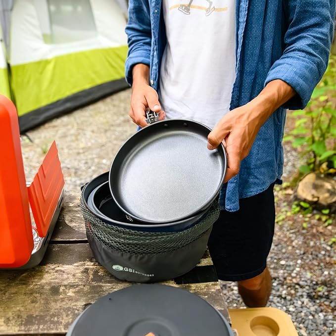 GSI Outdoors Bugaboo Base Camper, High-Efficiency Cookset ??Ceramic Non-Stick Coated