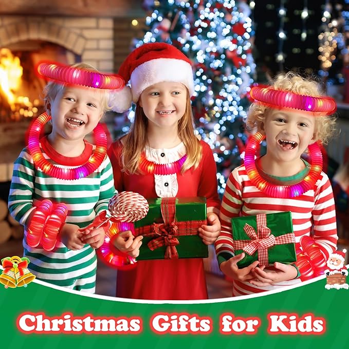 12 PCS Red Glow Sticks Party Favors for Kids, LED Light Up Necklaces Bracelets Accessories for Toddlers, Glow Birthday Dance Wedding Camping Halloween Party Supplies Decorations for Boys Girls