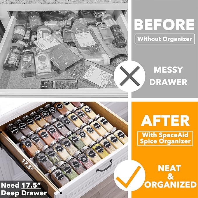 SpaceAid Spice Drawer Organizer