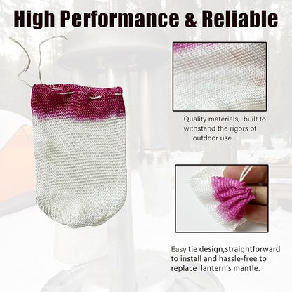 20PCS Propane Lantern Mantles, 2x3.3 Inches, String Tie Style for Camping and Outdoor Gas Lamps/Lantern Accessories