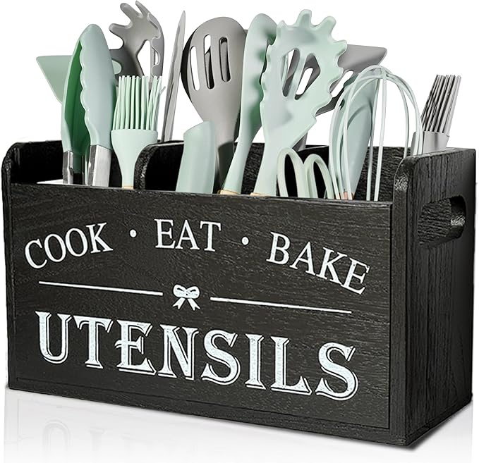 Wooden Kitchen Utensil Holder