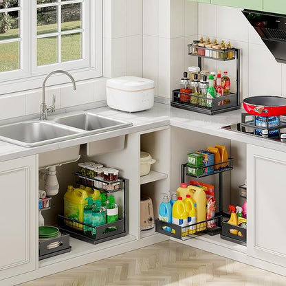 Under Sink Organizer, 2 Pack Cabinet Organizer