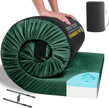 HomeMate CertiPUR-US Memory Foam Camping Mattress Pad Portable Roll Up Mattress for Adults Sleeping Mat Cot Mattress Pad