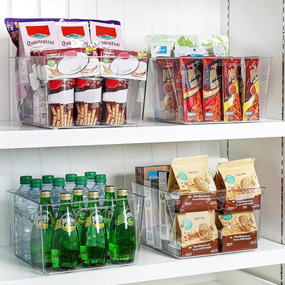 Vtopmart 10 Pack Extra Large Clear Plastic Storage Bins, 11x11 Cube Acrylic